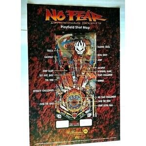 Williams No Fear Dangerous Sports 1995 Pinball Machine 36" Wall POSTER Original